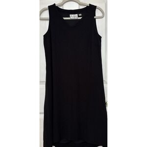 Linea By Louis Dell Olio Dress Womens XS‎ Black with Lining Sleeveless V-neck